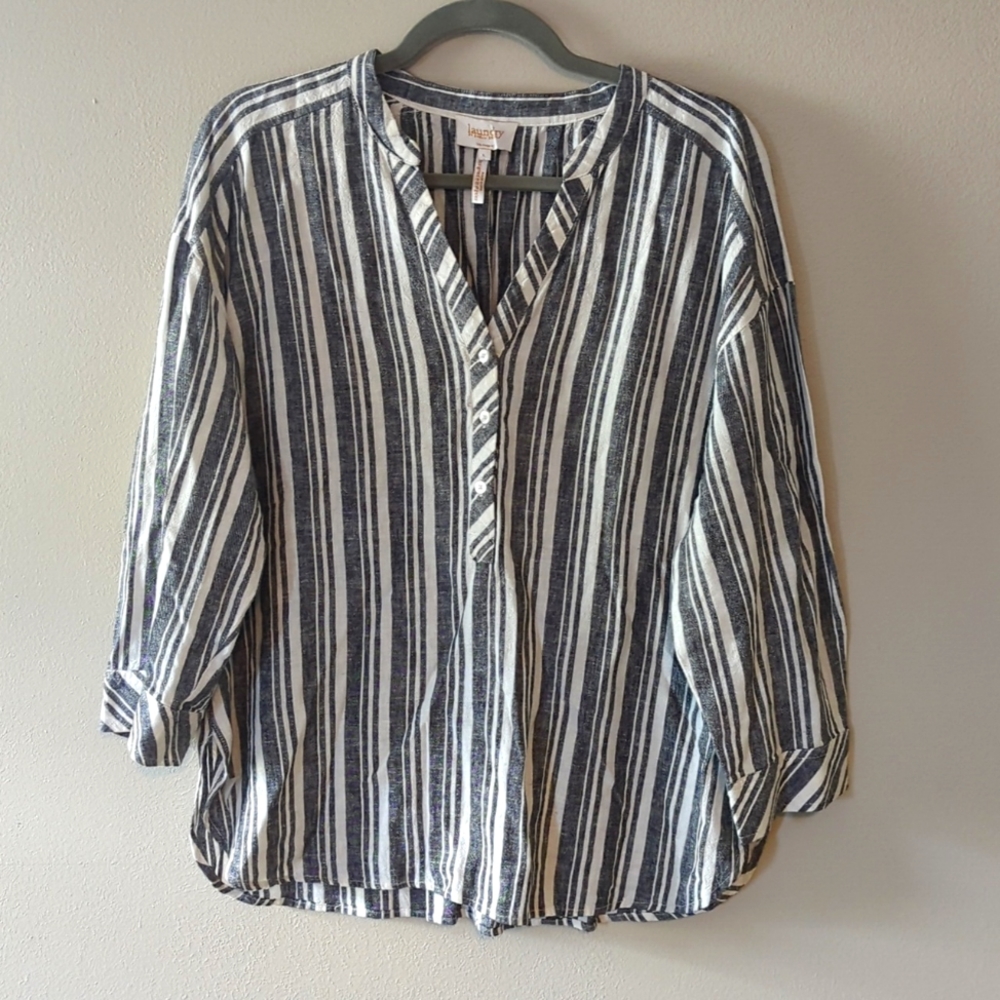 Striped linen blouse